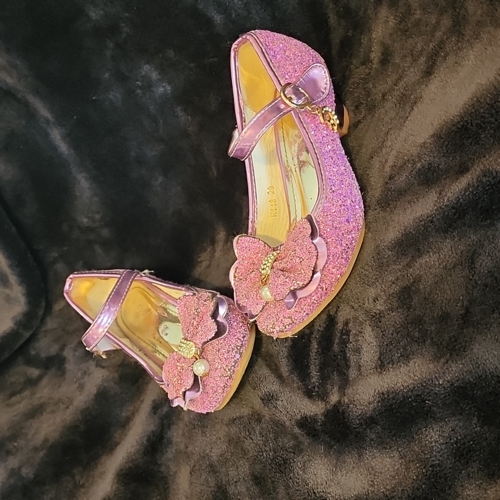 Girl Purple Glitter Heels size 29